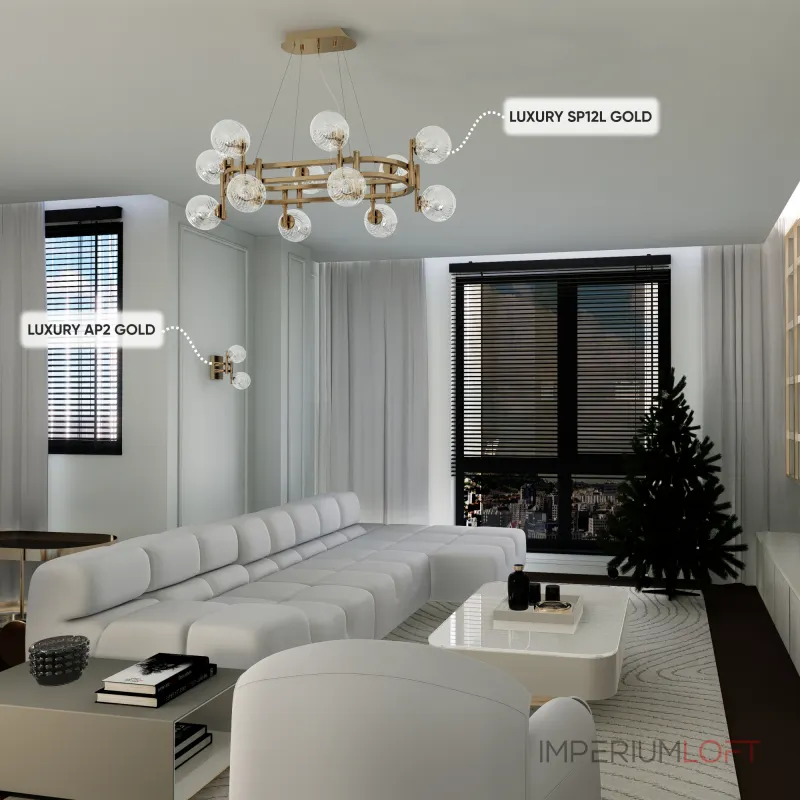 Подвесная люстра Crystal Lux LUXURY SP12L GOLD