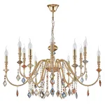 Люстра Crystal Lux MERCEDES SP6+6 GOLD/COLOR от ImperiumLoft