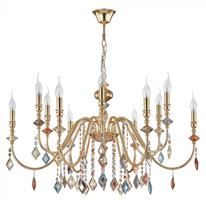 Люстра Crystal Lux MERCEDES SP6+6 GOLD/COLOR от ImperiumLoft