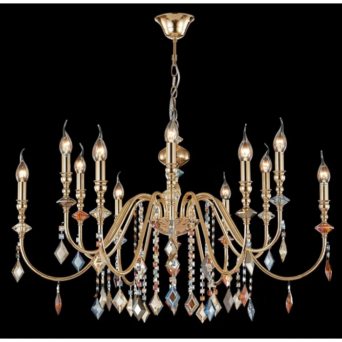 Люстра Crystal Lux MERCEDES SP6+6 GOLD/COLOR от ImperiumLoft
