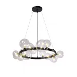 Подвесная люстра Crystal Lux AGATA SP15 V2 BLACK/TRANSPARENTE