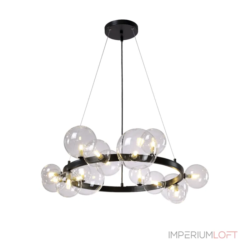 Подвесная люстра Crystal Lux AGATA SP15 V2 BLACK/TRANSPARENTE