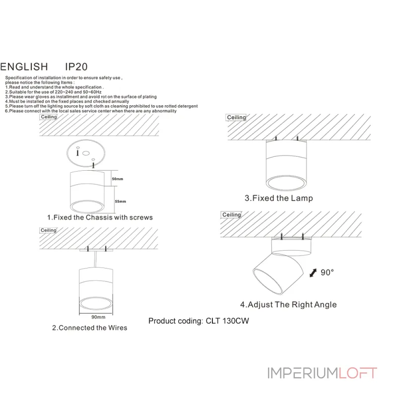 Светильник потолочный Crystal Lux CLT 130CW WH