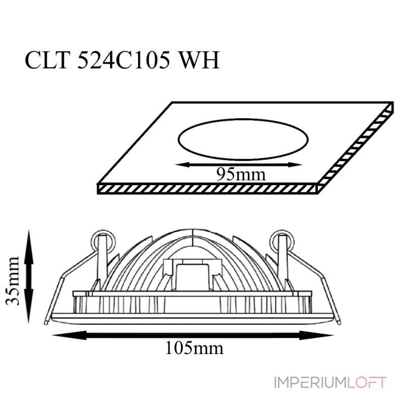 Светильник встроенный Crystal Lux CLT 524C105 WH Светильник встроенный Crystal Lux CLT 524C105 WH