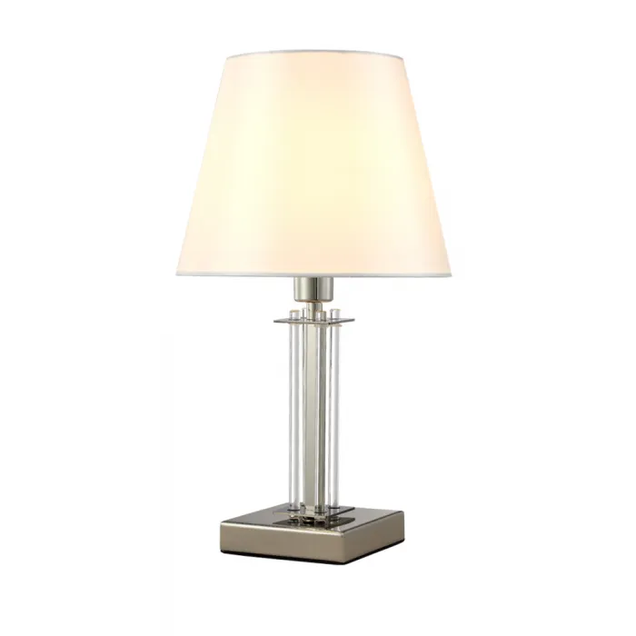 Настольная лампа Crystal Lux NICOLAS LG1 NICKEL/WHITE от ImperiumLoft