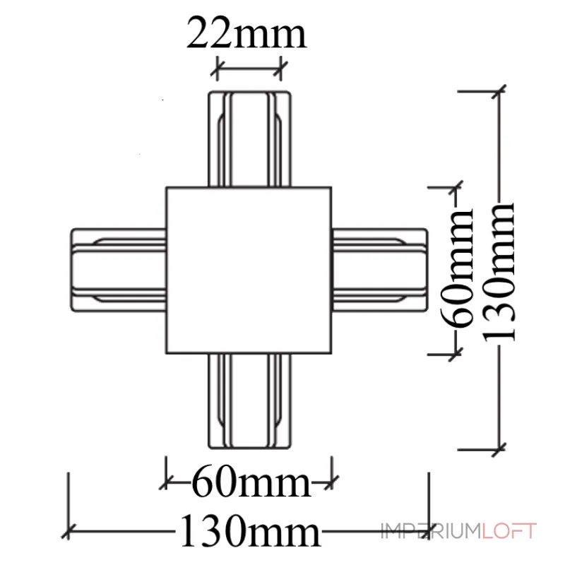 Соединитель X-образный (однофазный) для встраиваемого шинопровода Crystal Lux CLT 0.2211 04 BL Соединитель X-образный (однофазный) для встраиваемого шинопровода Crystal Lux CLT 0.2211 04 BL