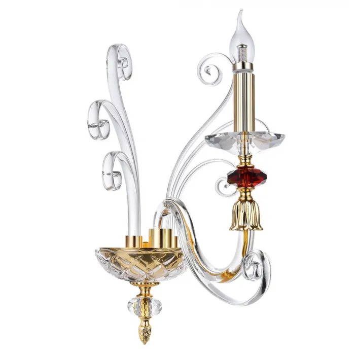 Бра Crystal Lux CATARINA AP1 V2 GOLD/TRANSPARENT-COGNAC от ImperiumLoft