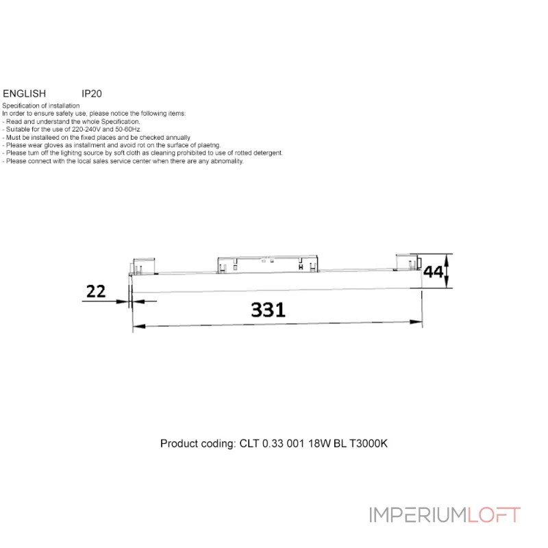 Светильник трековый магнитный Crystal Lux CLT 0.33 001 18W BL T3000K Светильник трековый магнитный Crystal Lux CLT 0.33 001 18W BL T3000K
