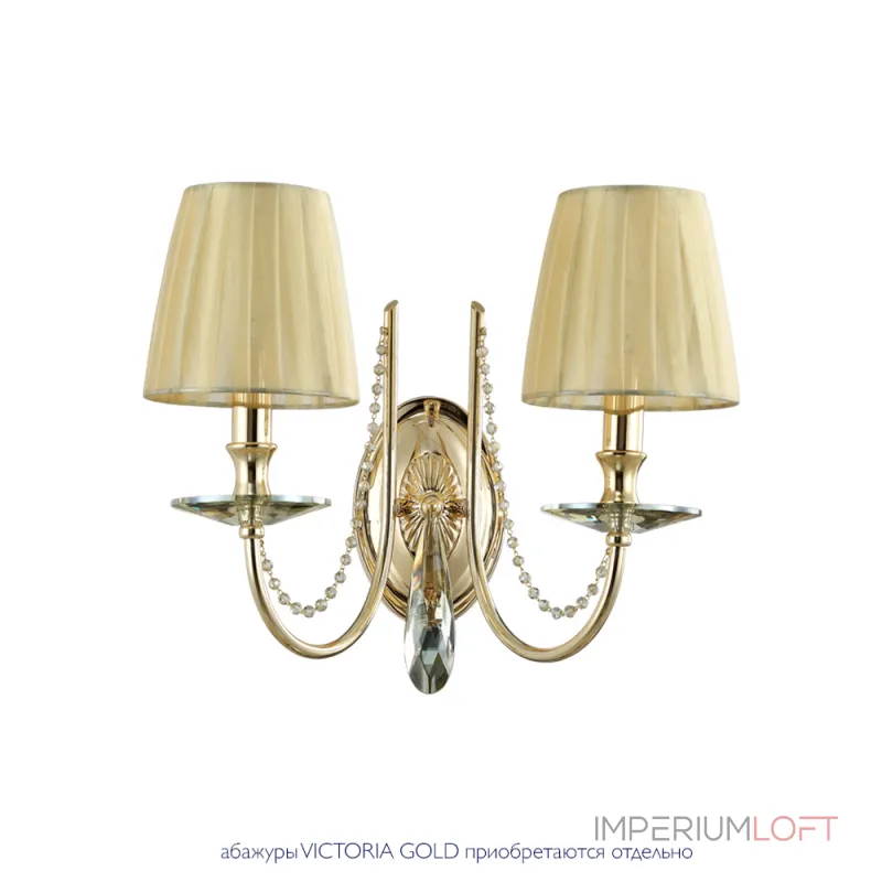CRYSTAL LUX Бра Crystal Lux VICTORIA AP2 GOLD/AMBER