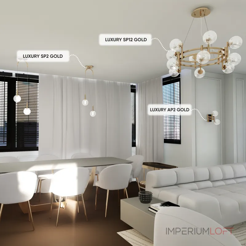 Подвесная люстра Crystal Lux LUXURY SP12 GOLD Подвесная люстра Crystal Lux LUXURY SP12 GOLD
