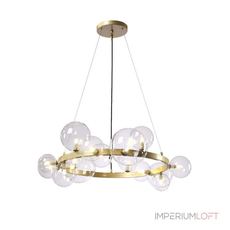 Подвесная люстра Crystal Lux AGATA SP15 V2 GOLD/TRANSPARENTE