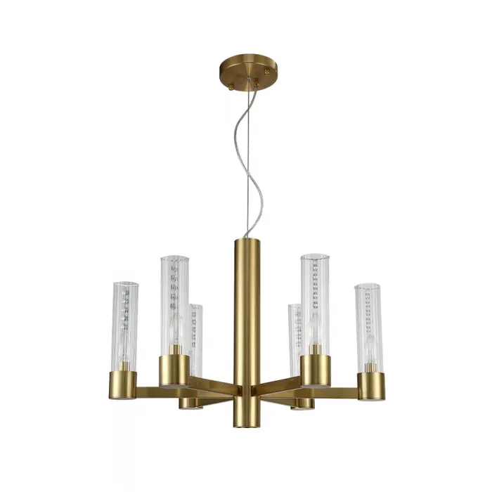 Люстра Crystal L ux OTONO SP6+1 BRASS/TRANSPARENTE от ImperiumLoft