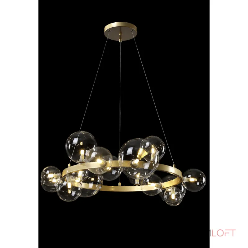 Подвесная люстра Crystal Lux AGATA SP15 V2 GOLD/TRANSPARENTE