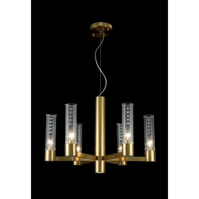 Люстра Crystal L ux OTONO SP6+1 BRASS/TRANSPARENTE от ImperiumLoft