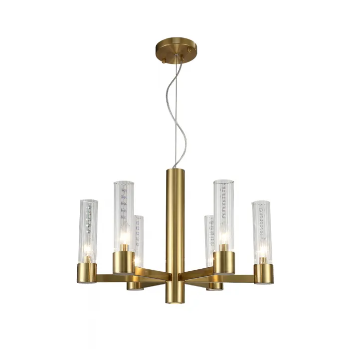 Люстра Crystal L ux OTONO SP6+1 BRASS/TRANSPARENTE от ImperiumLoft