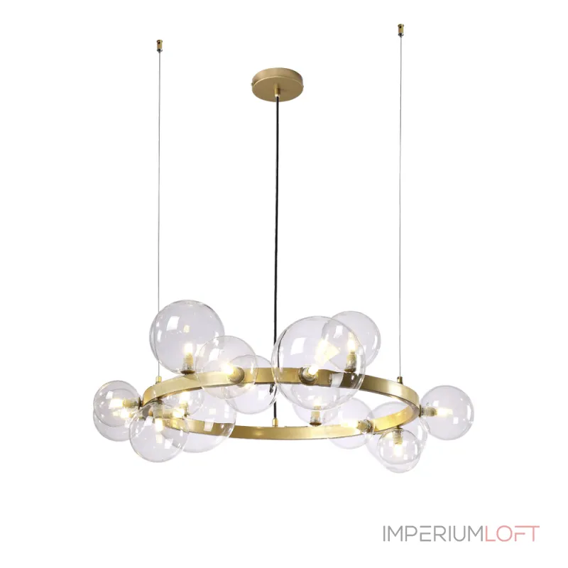 Подвесная люстра Crystal Lux AGATA SP15 V2 GOLD/TRANSPARENTE
