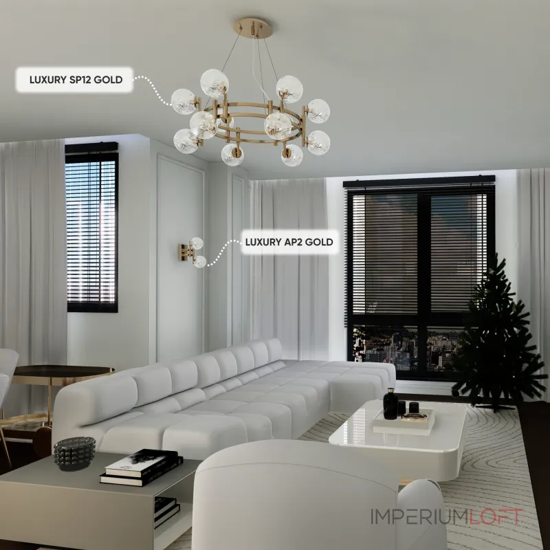 Подвесная люстра Crystal Lux LUXURY SP12 GOLD Подвесная люстра Crystal Lux LUXURY SP12 GOLD