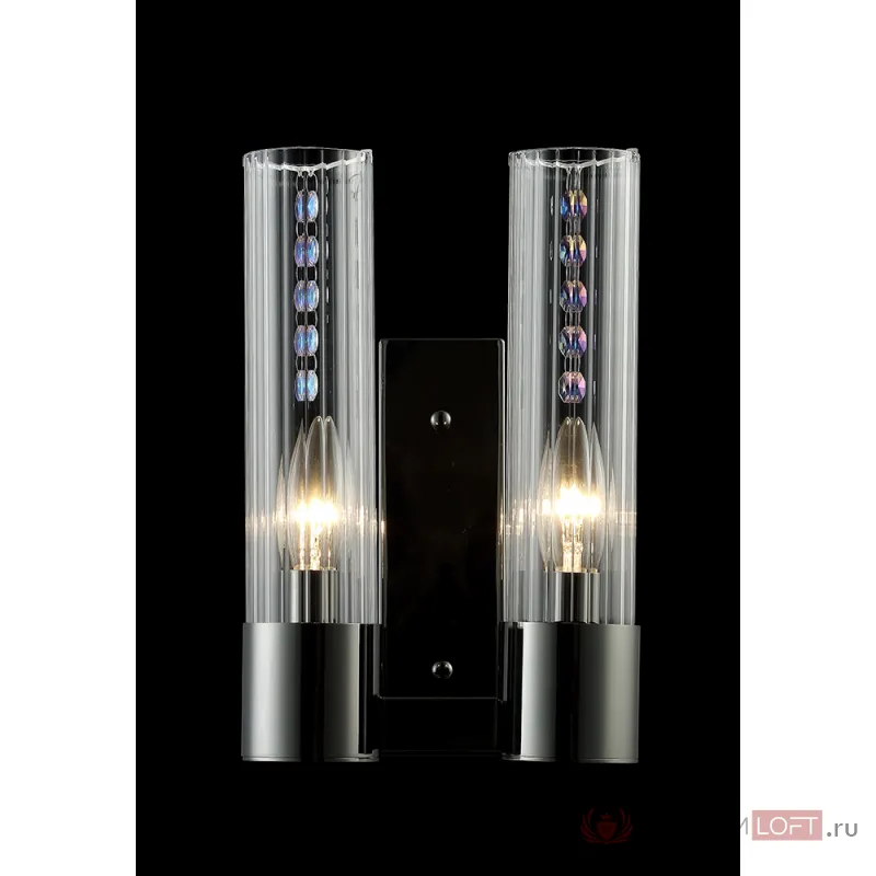 Бра Crystal L ux OTONO AP2 BLACK CHROMIUM/TRANSPARENTE от ImperiumLoft