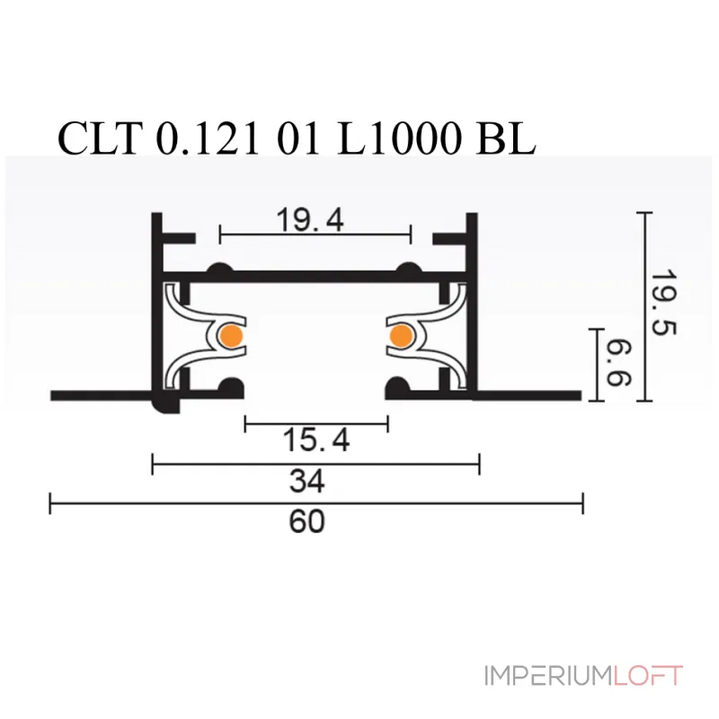 Шинопровод встраиваемый однофазный с питанием и заглушкой Crystal Lux CLT 0.121 01 L1000 BL Шинопровод встраиваемый однофазный с питанием и заглушкой Crystal Lux CLT 0.121 01 L1000 BL