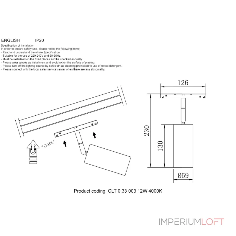 Crystal Lux Technical (CLT) Crystal Lux CLT 0.33 003 12W BS 4000K