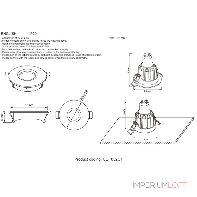 Светильник встроенный Crystal Lux CLT 032C1 WH от ImperiumLoft Светильник встроенный Crystal Lux CLT 032C1 WH от ImperiumLoft