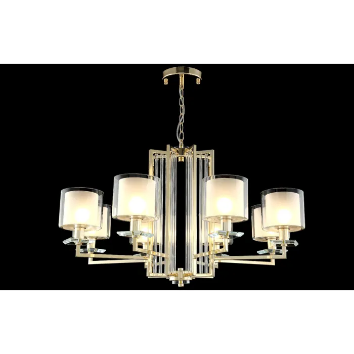 Люстра Crystal Lux NICOLAS SP-PL8 GOLD/WHITE от ImperiumLoft