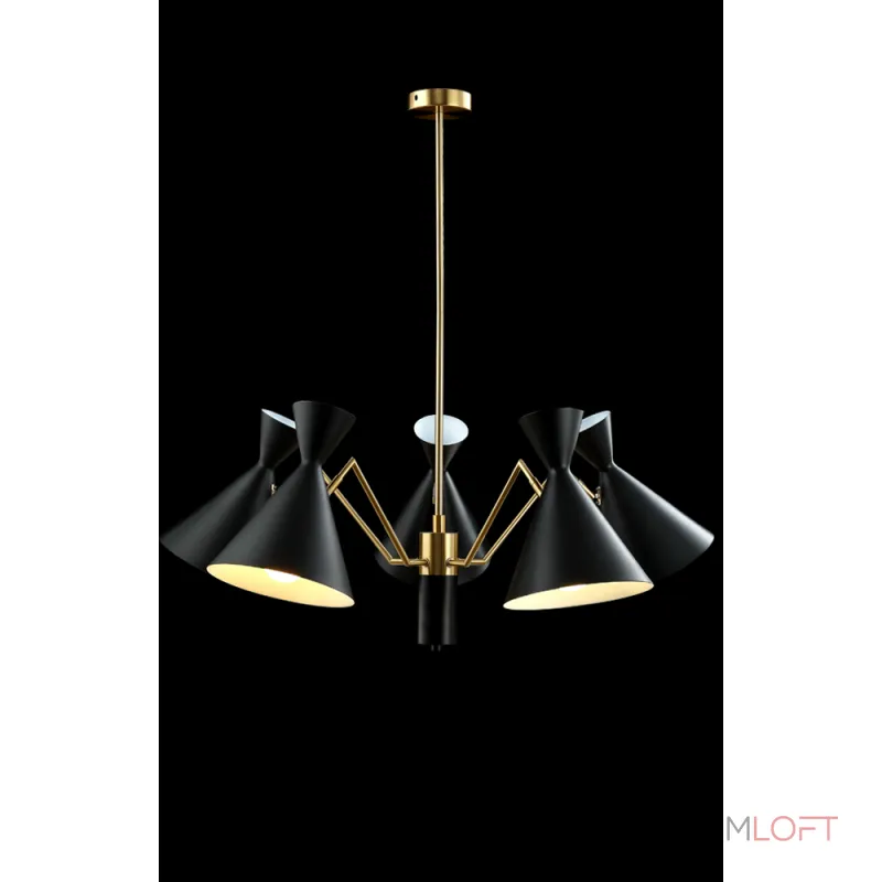 Люстра на штанге Crystal Lux JOVEN SP5 GOLD/BLACK
