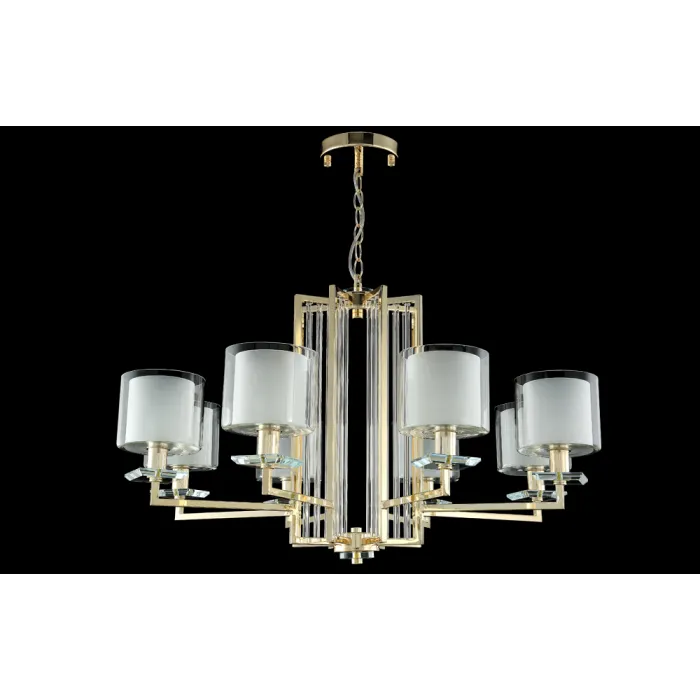 Люстра Crystal Lux NICOLAS SP-PL8 GOLD/WHITE от ImperiumLoft