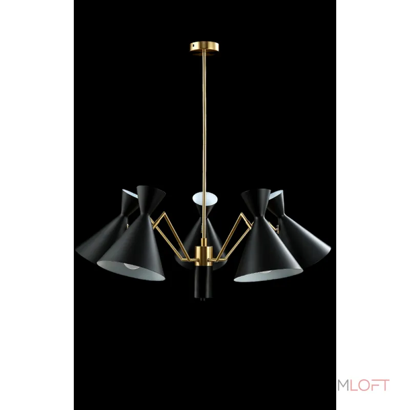 Люстра на штанге Crystal Lux JOVEN SP5 GOLD/BLACK