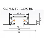 Шинопровод встраиваемый однофазный с питанием и заглушкой Crystal Lux CLT 0.121 01 L2000 BL от ImperiumLoft