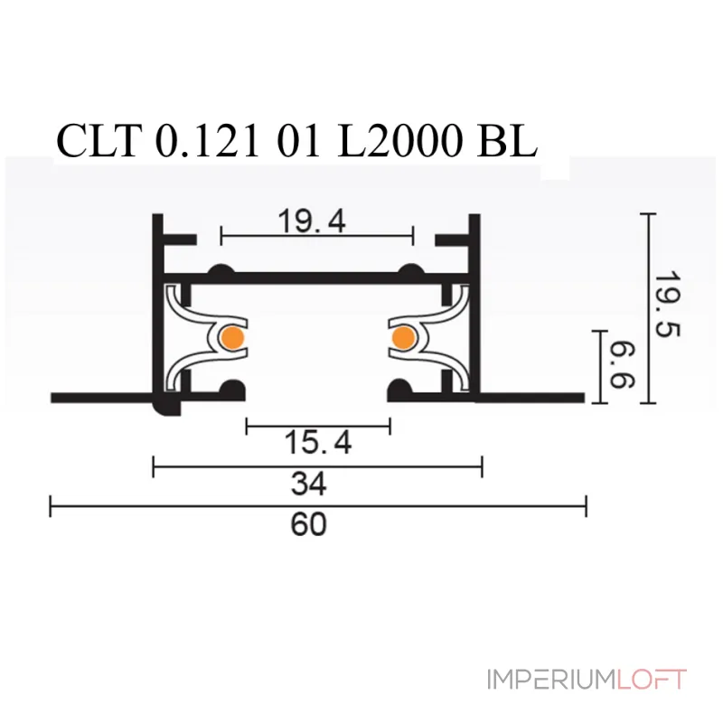 Шинопровод встраиваемый однофазный с питанием и заглушкой Crystal Lux CLT 0.121 01 L2000 BL Шинопровод встраиваемый однофазный с питанием и заглушкой Crystal Lux CLT 0.121 01 L2000 BL