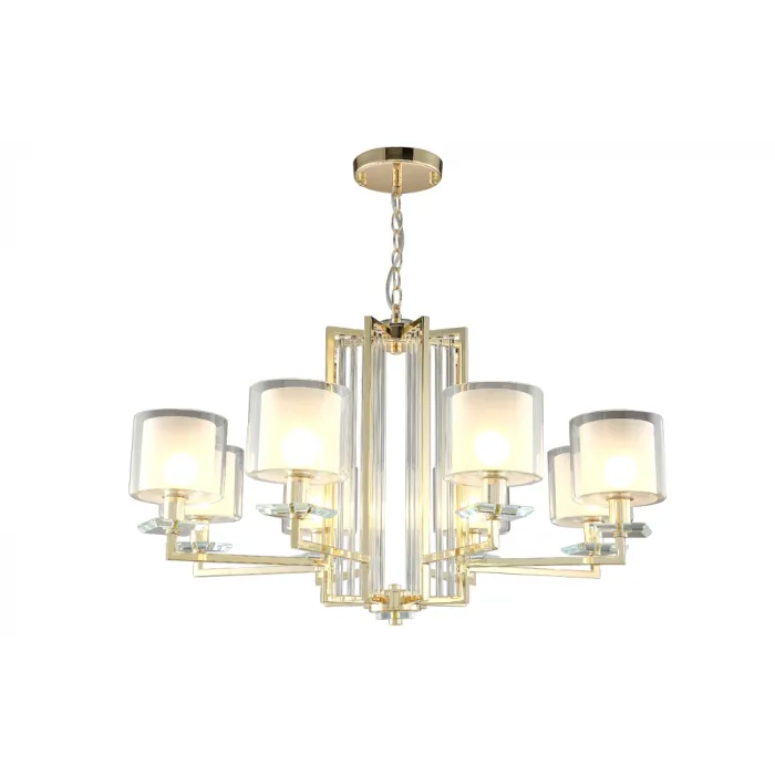 Люстра Crystal Lux NICOLAS SP-PL8 GOLD/WHITE от ImperiumLoft