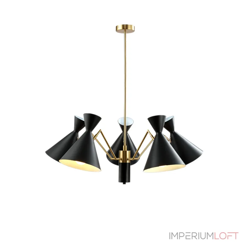 Люстра на штанге Crystal Lux JOVEN SP5 GOLD/BLACK