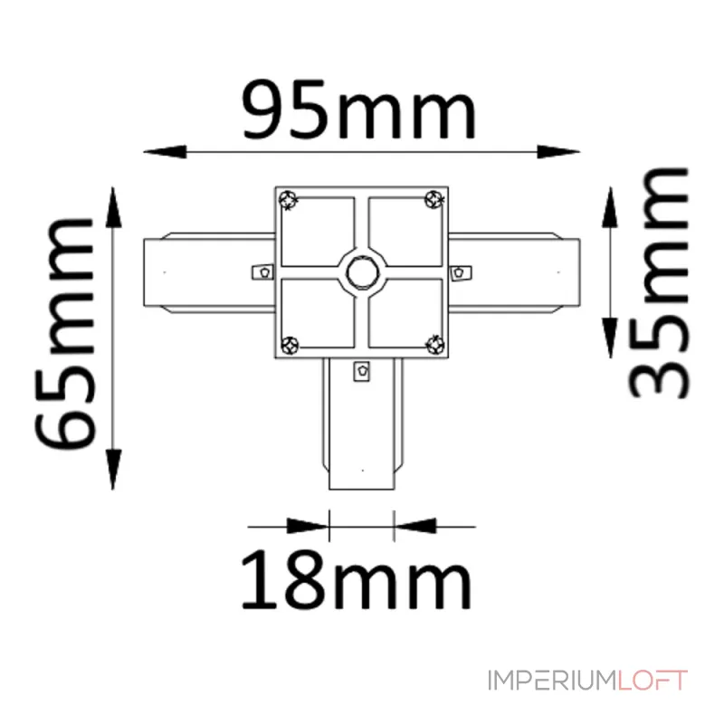 Соединитель T-образный (однофазный) Crystal Lux CLT 0.211 03 BL