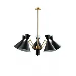 Люстра на штанге Crystal Lux JOVEN SP5 GOLD/BLACK