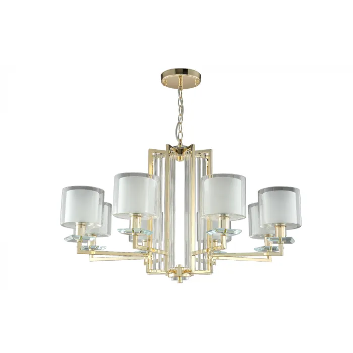 Люстра Crystal Lux NICOLAS SP-PL8 GOLD/WHITE от ImperiumLoft