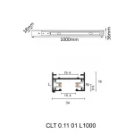 Шинопровод однофазный с питанием и заглушкой Crystal Lux CLT 0.11 01 L1000 BL от ImperiumLoft