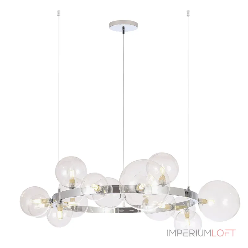 Подвесная люстра Crystal Lux AGATA SP15 V2 CHROME/TRANSPARENTE