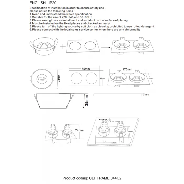 Декоративная рамка Crystal Lux CLT FRAME 044C2 WH от ImperiumLoft