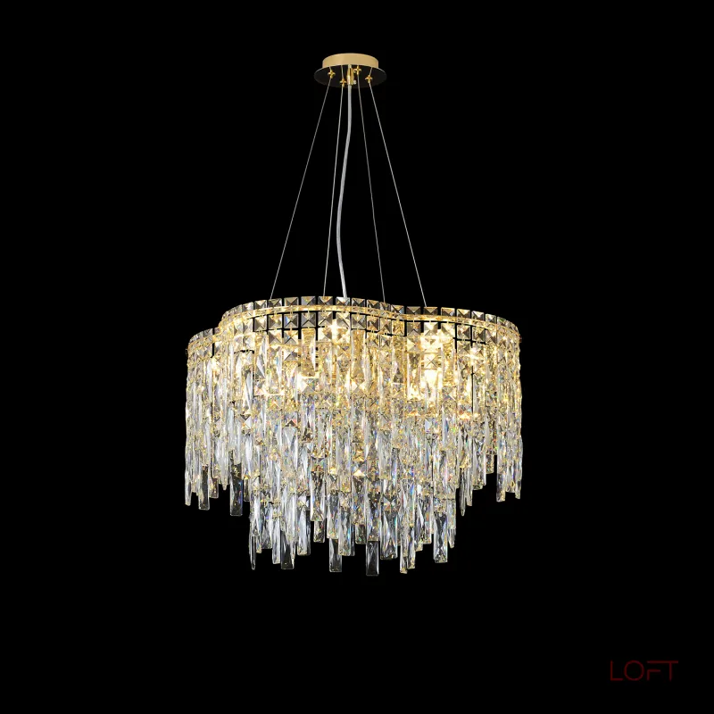 Подвесная люстра Crystal Lux ABRIL SP12 GOLD