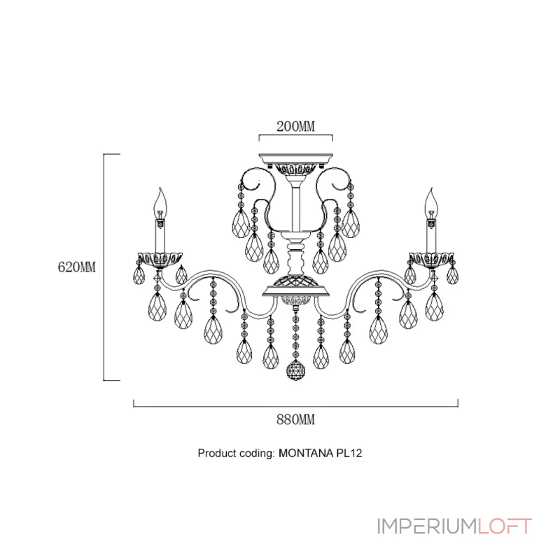 Светильник потолочный Crystal Lux MONTANA PL12