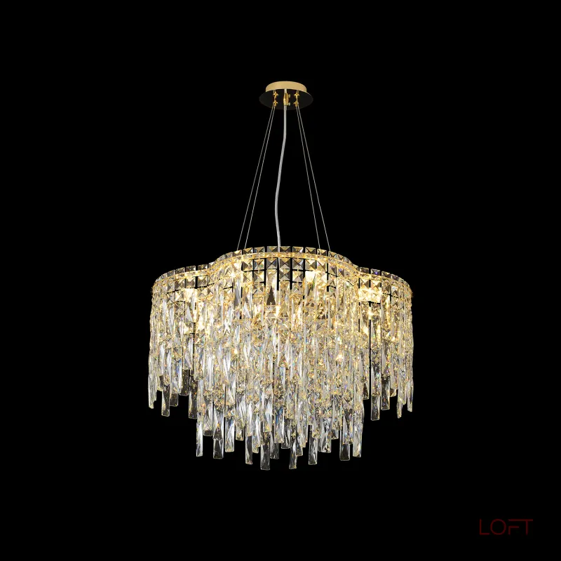 Подвесная люстра Crystal Lux ABRIL SP12 GOLD