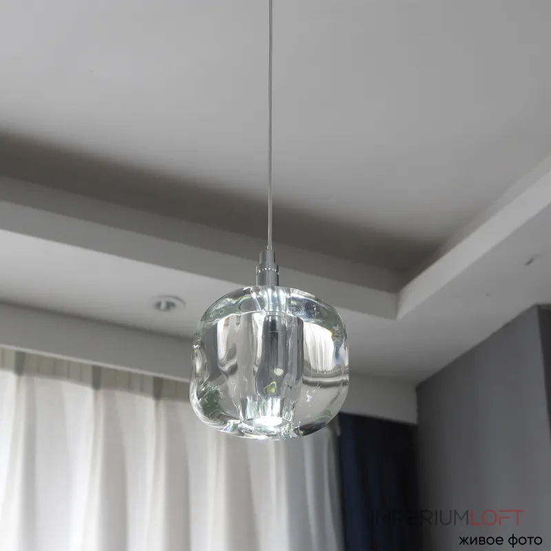 Подвесной светильник Crystal Lux BOX SP1 CHROME/TRANSPARENT