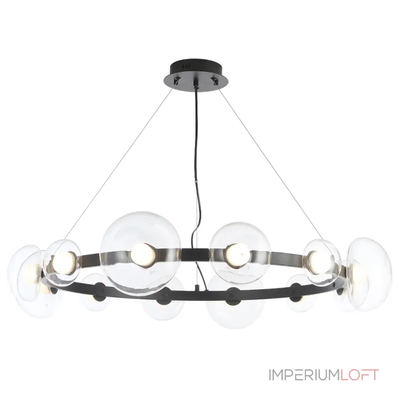 Подвесная люстра Crystal Lux BOSQUE SP12 BLACK/TRANSPARENT
