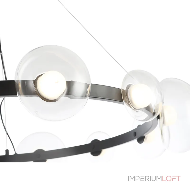 Подвесная люстра Crystal Lux BOSQUE SP12 BLACK/TRANSPARENT