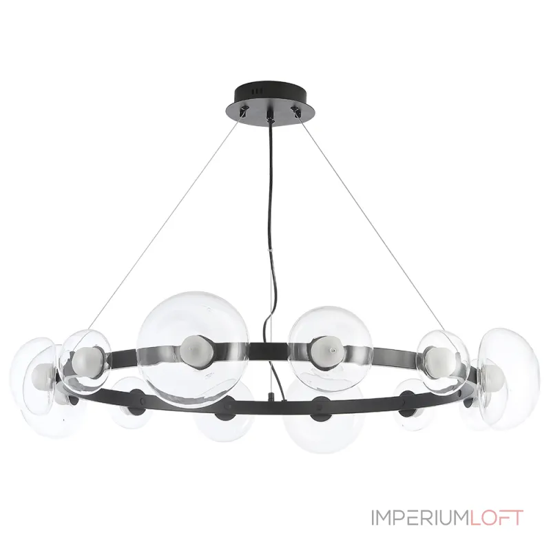 Подвесная люстра Crystal Lux BOSQUE SP12 BLACK/TRANSPARENT