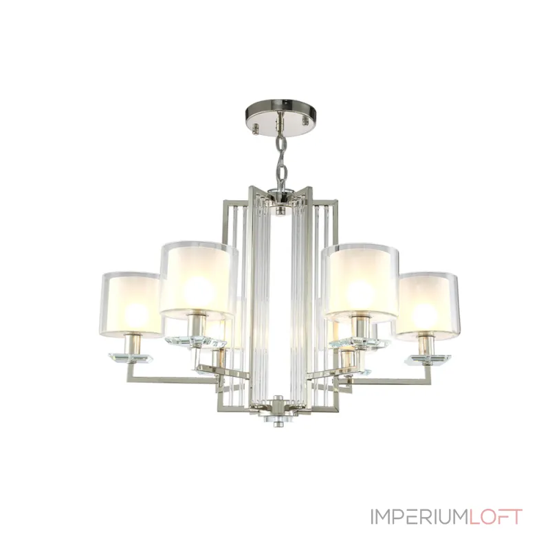 Подвесная люстра Crystal Lux NICOLAS SP-PL6 NICKEL/WHITE