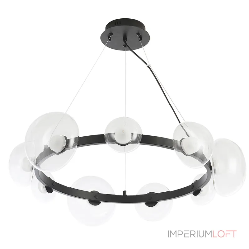 Подвесная люстра Crystal Lux BOSQUE SP9 BLACK/TRANSPARENT