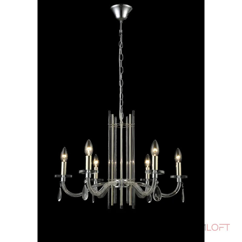 Подвесная люстра Crystal L ux AURELIO SP6 GOLD+CHROME/TRANSPARENT