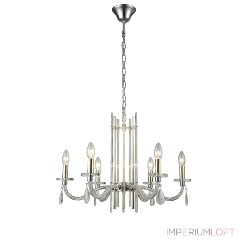 Подвесная люстра Crystal L ux AURELIO SP6 GOLD+CHROME/TRANSPARENT